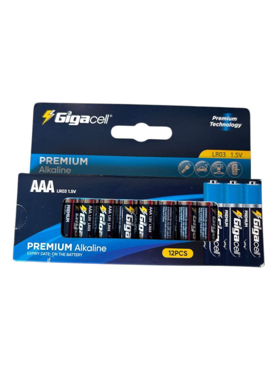 - باتری قلمی آلکالاین گیگاسل – انتخاب هوشمند برای دستگاه‌های پرمصرف  – جعبه ی 12 تایی